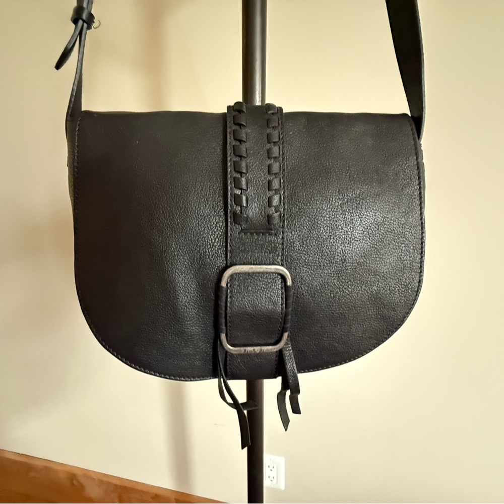 ba&sh Teddy Black Leather Crossbody Bag